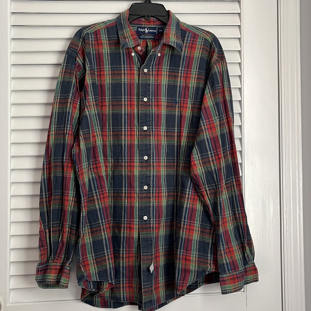 Vintage Ralph Lauren Plaid Button Button Down Multicolor
